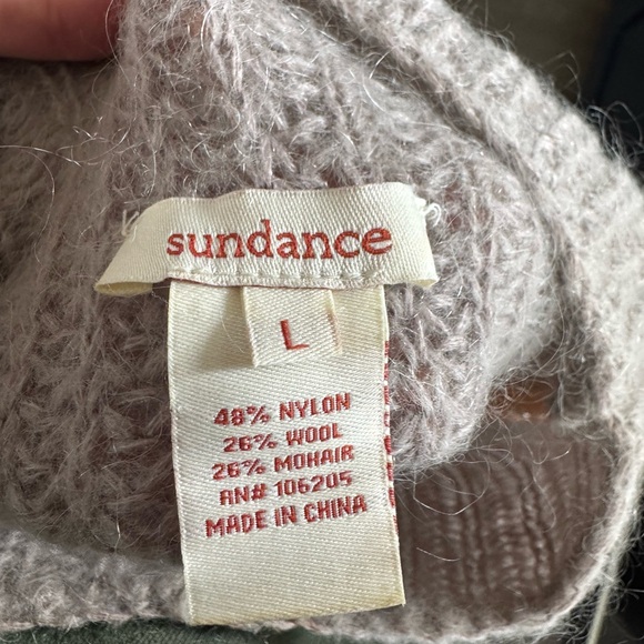 Sundance Taupe Brown Wool Mohair Blend Mock Neck Tunic Sweater - Picture 4 of 5